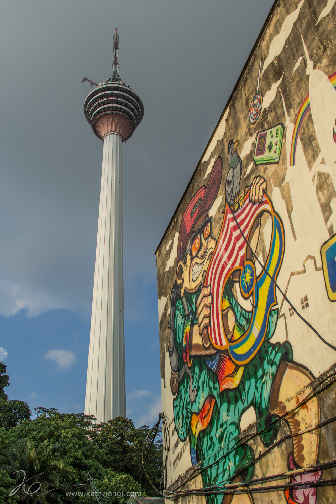 Kuala Lumpur KL Tower Graffiti wall