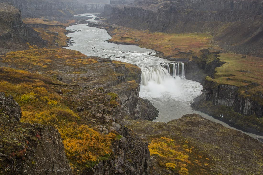 Selfoss waterfall Iceland in autumn