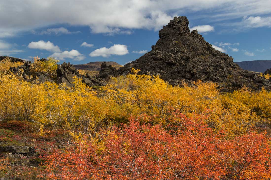 Colorful Dimmuborgir in Myvatn Iceland